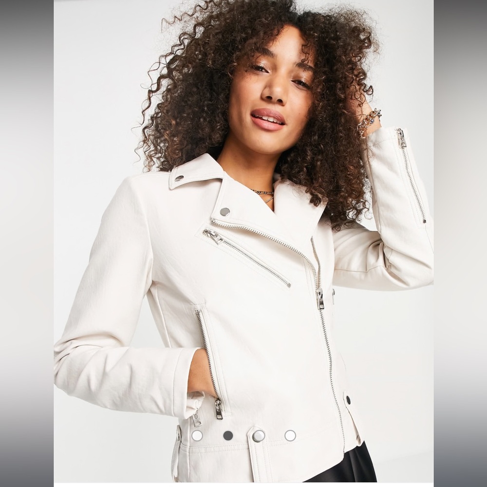 Topshop faux leather moto jacket